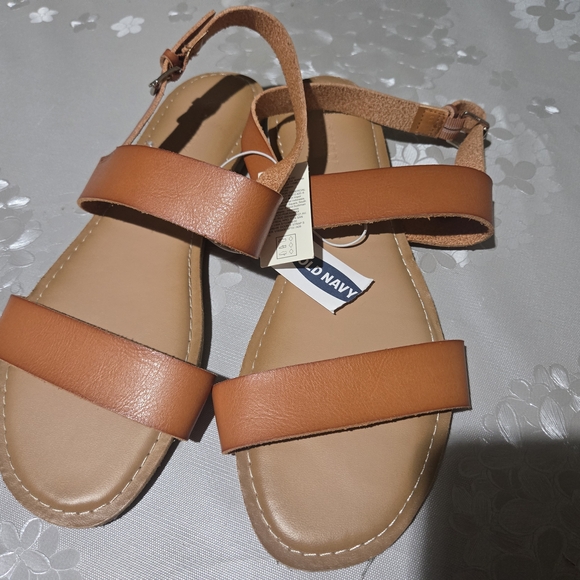 Old Navy Tan Leather Sandals - Picture 1 of 10